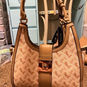 Elegant Tan and Brown Vegan Tote Bag